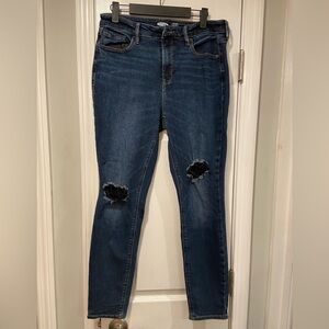 Old Navy Rockstar Super Skinny High Rise Secret Slim Pockets Blue Black Size 10